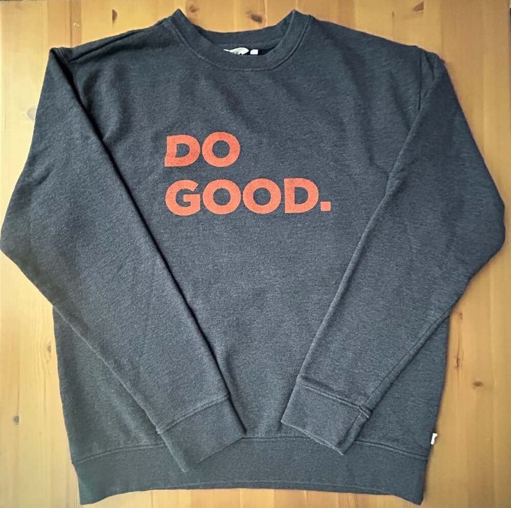 Cotopaxi Do Good Crew Sweatshirt Size M Blue/Gray Fleece Pullover